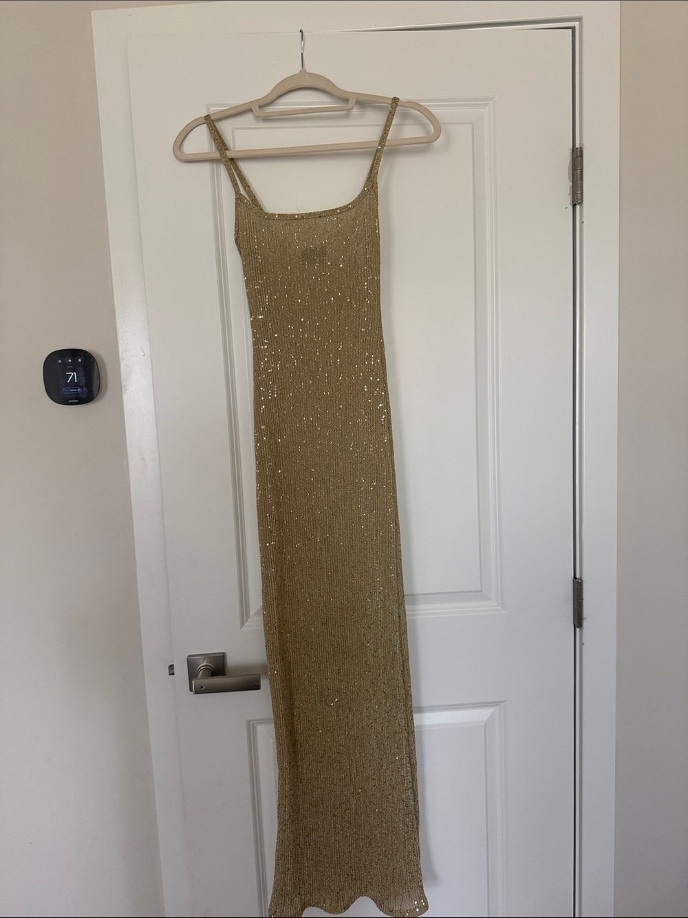 ASOS Gold Sequin Slip Dress